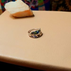 Silver Handmade Abalone leaf ring